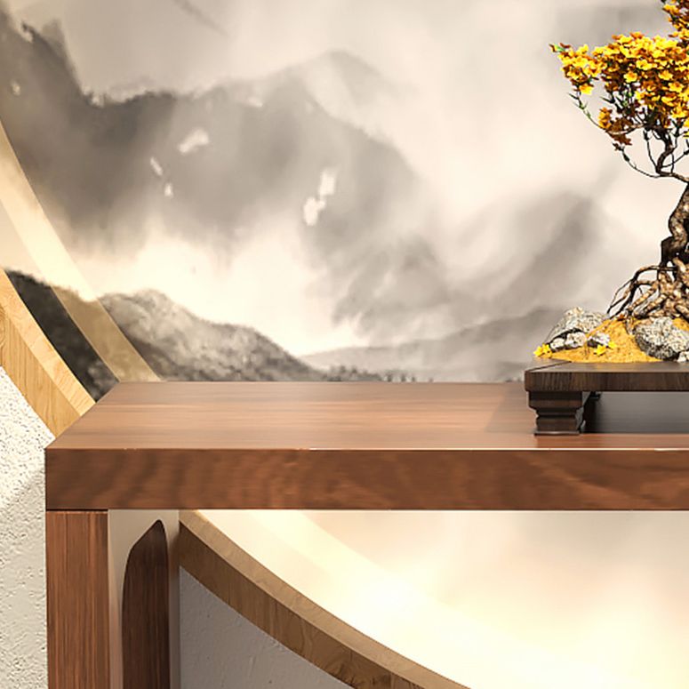 Mitte des Jahrhunderts modernes Sofa-Tisch Rechteck Schlittenkiefern dunkelbrauner Konsolentisch