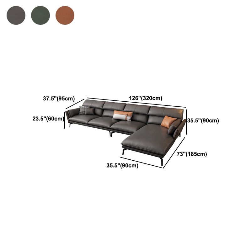 Vlek resistent modernisme sofa & chaise flared arm sectional