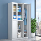 Moderne stijl garderobe witte kleur metalen garderobe kast met deuren