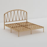 Glam Metallic open-frame bed met gebogen hoofdeinde, 45,3 "Tall