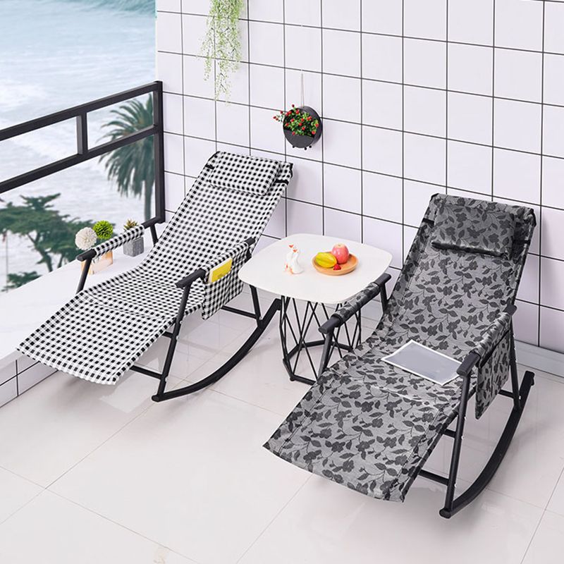 Chaise à bascule en coton moderne allongé avec oreiller pour le salon