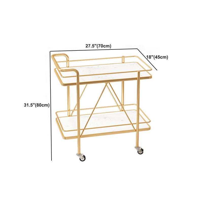 Modern Style Stone Prep Table Rolling Metal Prep Table for Home