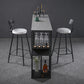 Contemporary Bar Dining Table Rectangle Bar Table Metal Base with Shelves in Grey Clearhalo 'Bar Furniture' 'Bar Tables' 'bar_tables' 'Furniture' 'furniture_bar_tables' 'Kitchen & Dining Furniture' 'kitchen&dining_furn' 'kitchen' 1200x1200_6e7f7d83-9ad9-4cce-a79d-47359453085f