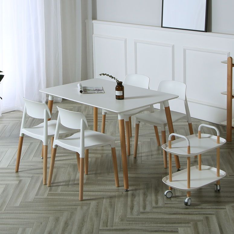 Plastic Dining Chairs Contemporary Open Back Dining Side Furniture in Matte Finish Clearhalo 'Dining Chairs' 'Dining Tables & Seating' 'dining_chair' 'furn' 'furn_dining_chair' 'Furniture' 'Kitchen & Dining Furniture' 1200x1200_6e7f9909-9e2d-406c-9f39-6ca11849fa8f
