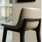 Scandinavian Solid Wood Bar Stool Backrest Counter Stool in Gray