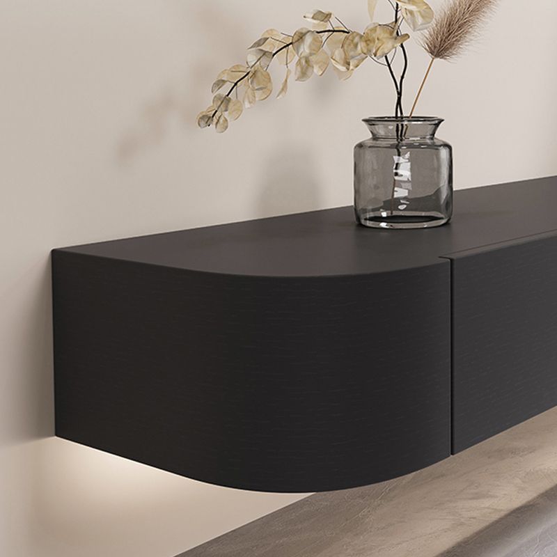 Modern Wall-mounted TV Media Stand 16" W Wood Black TV Stand with Drawers Clearhalo 'furn' 'furn_tv_stands_entertainment_centers' 'Furniture' 'Living Room Furniture' 'TV Stands & Entertainment Centers' 'TV Stands & Media Storage Furniture' 'tv_stands_entertainment_centers' 1200x1200_6e808630-0ac1-477b-a2b5-39843a3380a0