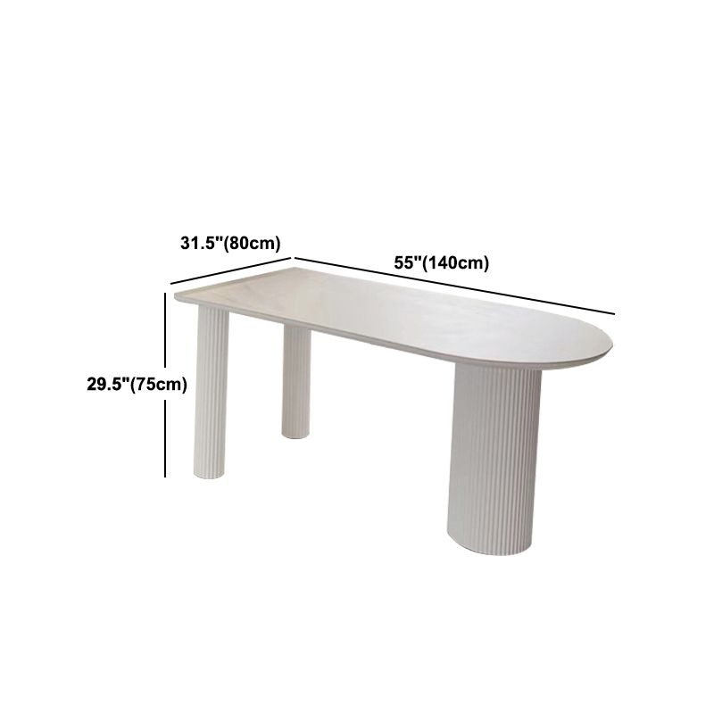 Oval Sintered Stone Dining Table Modern White-black Furniture with Double Pedestal Base Clearhalo 'Dining Tables & Seating' 'Dining Tables' 'dining_table' 'furn' 'furn_dining_table' 'Furniture' 'Kitchen & Dining Furniture' 1200x1200_6e813151-c1ff-43a3-bc7f-6c280556c25b