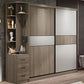 Freestanding Solid Wood Wardrobe Armoire Contemporary Wardrobe with Drawer