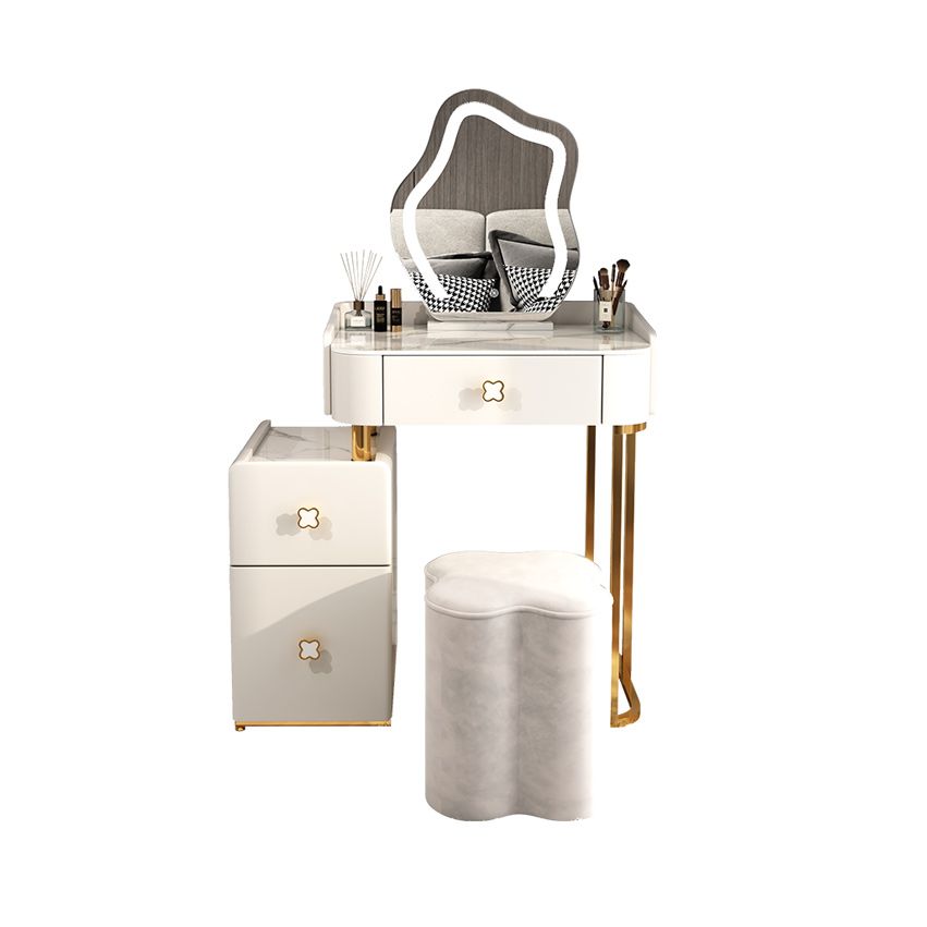 Luxious 3 Drawers Make-up Vanity Stone Makeup Vanity Desk Table