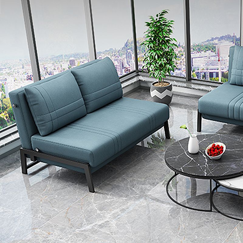 フェイクレザーコンテンポラリーソファベッドアームレスステイン耐性ベッドソファソファ