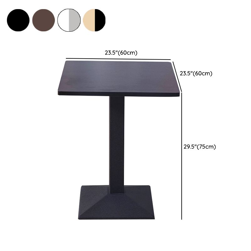 Modern Wooden Top Dining Table for 2 Person with Metal Pedestal Base