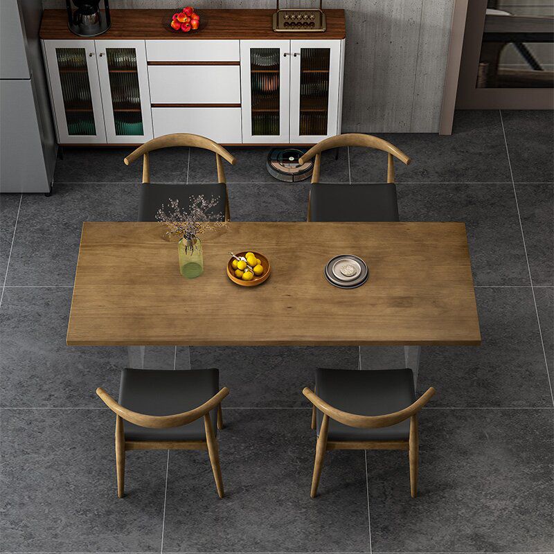 Modern Rectangle Dinette Set 1/4/5 Pieces Brown Pine Wood Dining Table Set Clearhalo 'Dining Room Sets' 'Dining Tables & Seating' 'dining_room_set' 'furn' 'furn_dining_room_set' 'Furniture' 'furniture_dining_room_set' 'Kitchen & Dining Furniture' 1200x1200_6e8504ef-5cd5-4b66-be96-39ad30a7c502