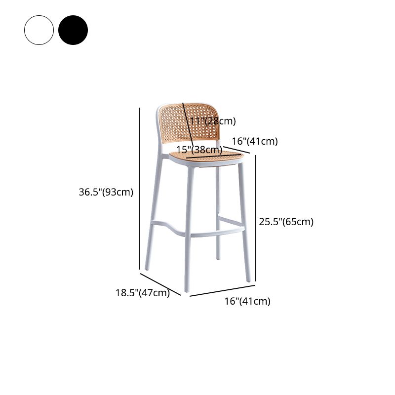 Modern Style Plastics Bar Stool with Footrest Low Back Simple Bar Stool for Kitchen Clearhalo 'Bar Furniture' 'Bar Stools' 'bar_stools' 'furn' 'furn_bar_stools' 'furniture_bar_stools' 'Kitchen & Dining Furniture' 'kitchen&dining_furn' 'kitchen' 'kitchen_furn' Furniture' 1200x1200_6e85c827-d9d0-486e-925f-584ecffeebb7