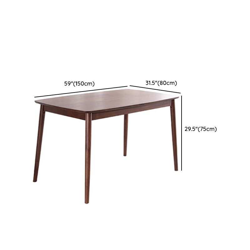 モダンな茶色の家具セット5 PCS長方形のソリッドウッドダイナーテーブルダイニングチェア