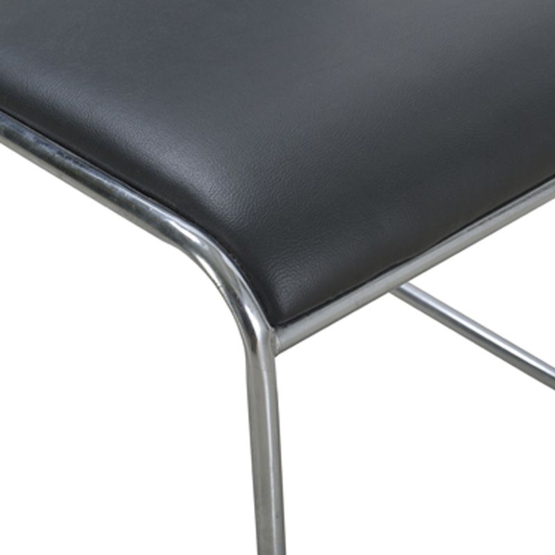 Moderne armlose gepolsterte Bürostuhl Schwarz Leather Management Conference Stuhl