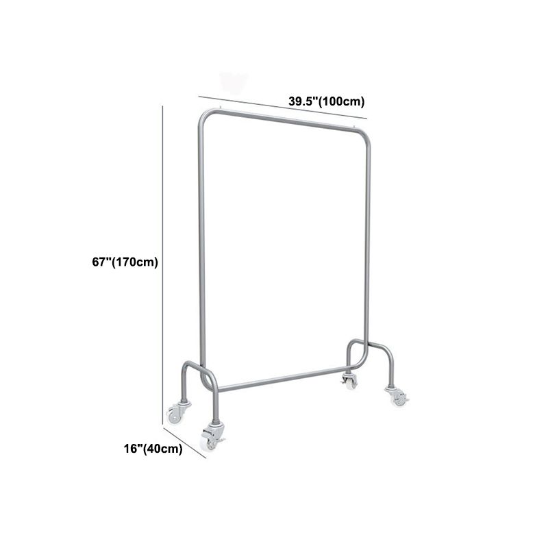 Industrial Style Metallic Coat Hanger Free Standing Coat Rack with 4 Wheels Clearhalo 'Entry & Mudroom Furniture' 'furn' 'furn_hall_tree_coat_racks' 'Furniture' 'Hall Trees & Coat Racks' 'hall_tree_coat_racks' 1200x1200_6e8c1b19-3d5b-4d36-81ca-9d500c92450f