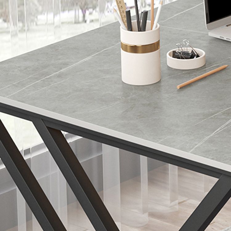 Table d'écriture en pierre de bureau de bureau rectangle de style moderne