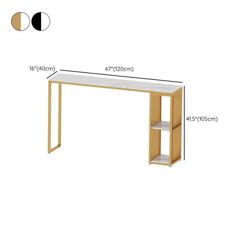 Table de barre rectangulaire de style moderne, table en pierre stockable pour le salon