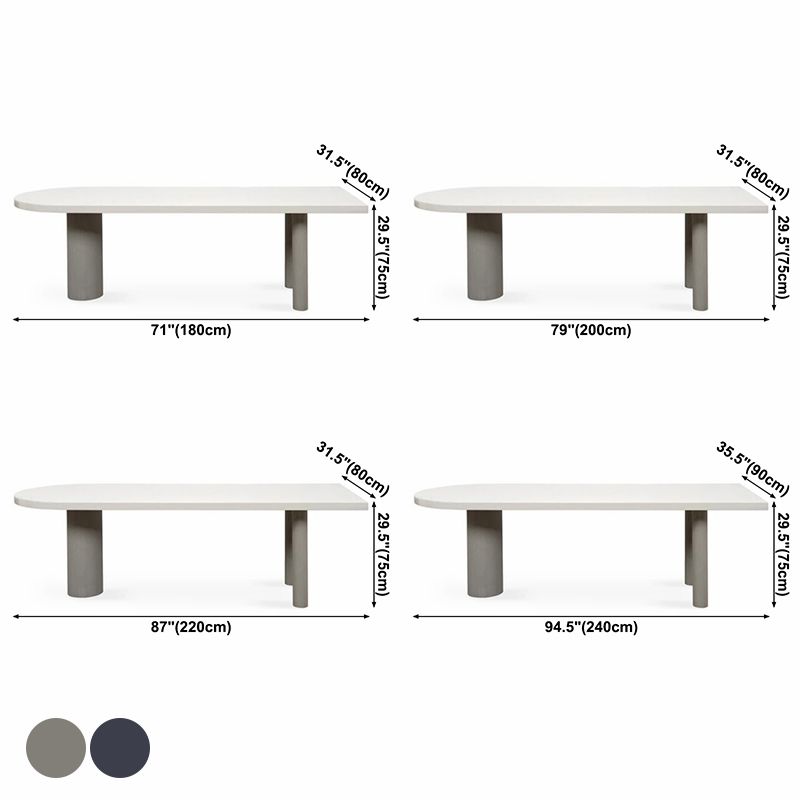 Free Form Minimalist Style Dining Table White Tone Fixed Table with 3 Legs Clearhalo ' dining_table' 'Dining Tables & Seating' 'Dining Tables' 'furn' 'furn_dining_table' 'Furniture' 'furniture_dining_table' 'Kitchen & Dining Furniture' 'kitchen&dining_furn' 'kitchen' 'kitchen_dining_table' 1200x1200_6e8f12cc-02db-4cec-a2ae-df0073536d79