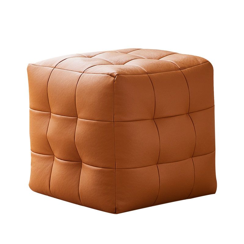 Modern Square Pouf Water Resistant Orange Pouf for Drawing Room Clearhalo 'furn' 'furn_ottomans_poufs' 'Furniture' 'Living Room Furniture' 'Ottomans & Poufs' 'ottomans_poufs' 1200x1200_6e91571e-5251-492f-a7ea-61a77f133d5b