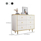Cómoda de almacenamiento de piedra para dormitorio Glam en blanco con cajones