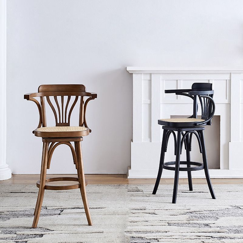 Houten lage achterste bar hoogte ontlasting moderne draaikolk gewapende barkruk