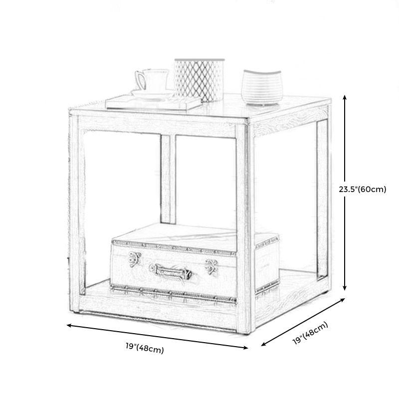 Table de la table de la ferme carrée en bois de ferme pour le salon à deux niveaux pour le salon