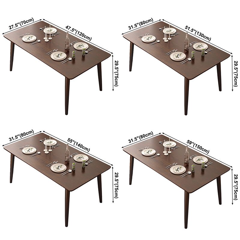 Rectangle Modern Dining Table Brown Fixed Table with Rubberwood Solid Wood Clearhalo ' dining_table' 'Dining Tables & Seating' 'Dining Tables' 'furn' 'furn_dining_table' 'Furniture' 'furniture_dining_table' 'Kitchen & Dining Furniture' 'kitchen&dining_furn' 'kitchen' 'kitchen_dining_table' 1200x1200_6e960b6c-6f88-4b08-b2ee-02b2614a3404