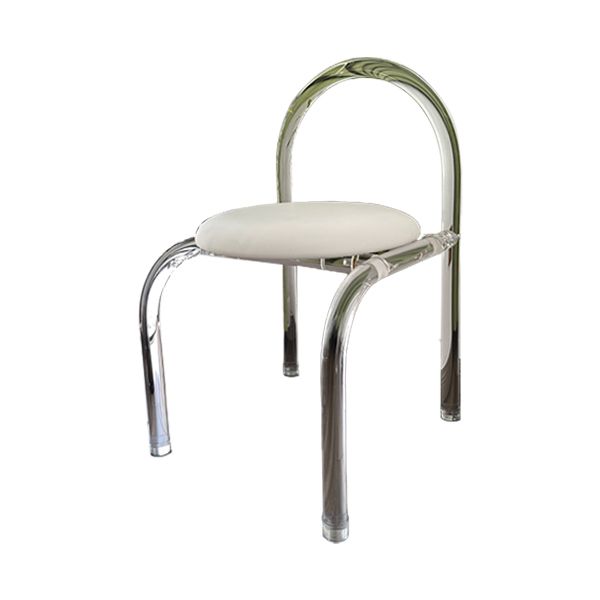 Moderne stijl eetkamerstoel leer open achterkant stoel met acrylbasis