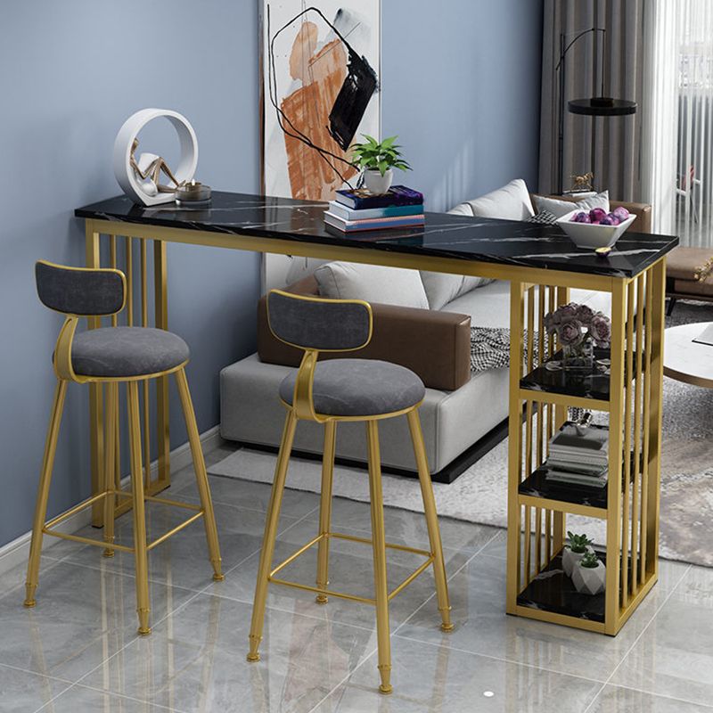 Modern Style Bistro Bar Table Rectangle Wine Rack Bar Table for Living Room Clearhalo 'Bar Furniture' 'Bar Tables' 'bar_tables' 'furn' 'furn_bar_tables' 'Furniture' 'Kitchen & Dining Furniture' 1200x1200_6e99f131-d701-46f2-aad8-24ae2d1f9915