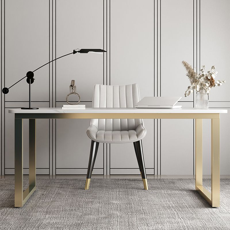 Bureau de bureau d'écriture rectangulaire Glam Bureau avec des jambes en métal