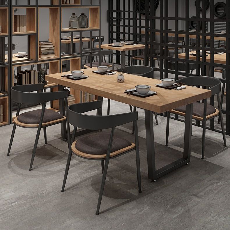 Tavolo da pranzo in stile industriale tavolo rettangolo in legno massiccio per sala da pranzo