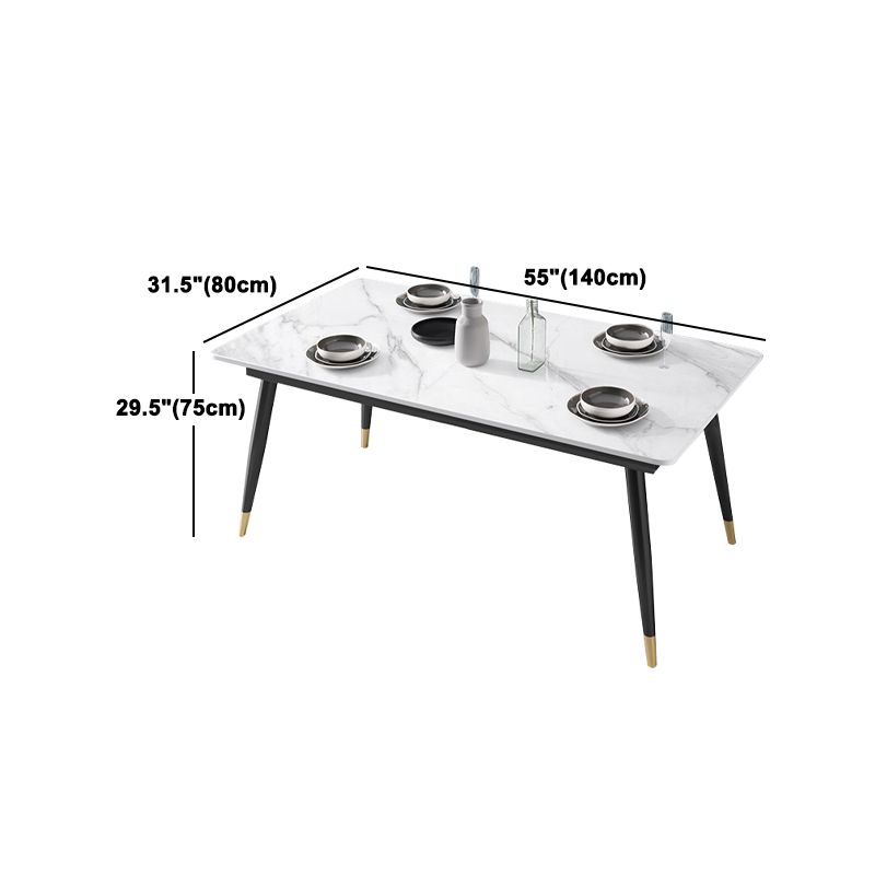 Moderne stijl gesinterde stenen dinetteset 1/2/5/7-delige rechthoekige eetset