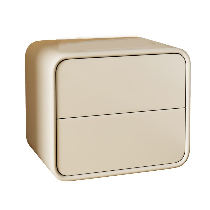 Mesa de 2 cajones de estilo contemporáneo Marco de madera maciza de cuero Nightsand