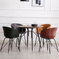Modern Arm Chair Leather Indoor Dining Chair with Metal Frame