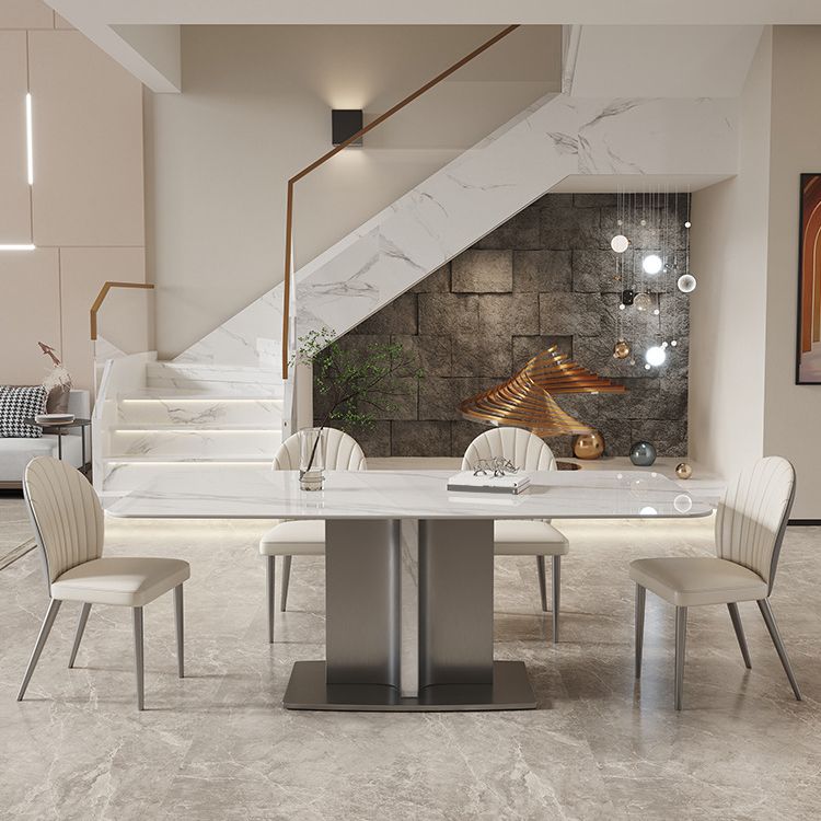 現代のサイドチェアメタルソリッドバックダイニングルーム屋内の椅子