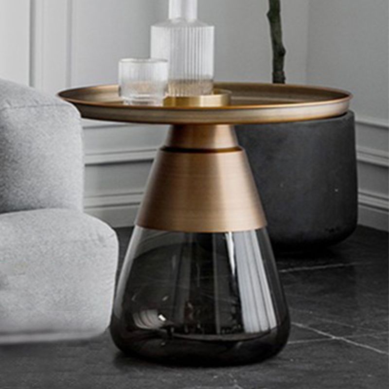 La base di vetro desktop in metallo moderno può essere immagazzinata tavola rotonda