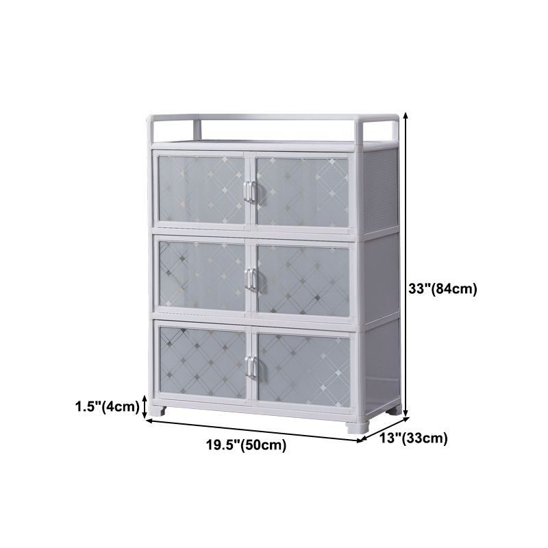 White Metal Contemporary Sideboard Cabinet Dining Room Sideboard Clearhalo 'buffet_sideboard' 'Buffets & Sideboards' 'furn' 'furn_buffet_sideboard' 'Furniture' 'furniture_buffet_sideboard' 'Kitchen & Dining Furniture' 1200x1200_6e9cc8eb-7533-48b0-9906-360803c5bbee