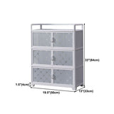 White Metal Contemporary Sideboard Cabinet Dining Room Sideboard Clearhalo 'buffet_sideboard' 'Buffets & Sideboards' 'furn' 'furn_buffet_sideboard' 'Furniture' 'furniture_buffet_sideboard' 'Kitchen & Dining Furniture' 1200x1200_6e9cc8eb-7533-48b0-9906-360803c5bbee