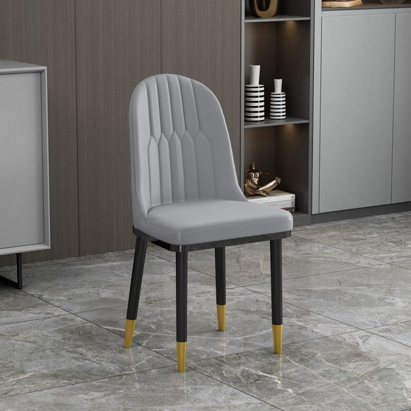 Glam Style Dining Chairs Armless Parsons Chairs with Metal Legs Clearhalo ' kitchen&dining_furn' 'Dining Chairs' 'Dining Tables & Seating' 'dining_chair' 'furn' 'furn_dining_chair' 'Furniture' 'furniture_dining_chair' 'Kitchen & Dining Furniture' 'kitchen' 1200x1200_6e9d544f-11a3-4741-87e2-82411bbc406a