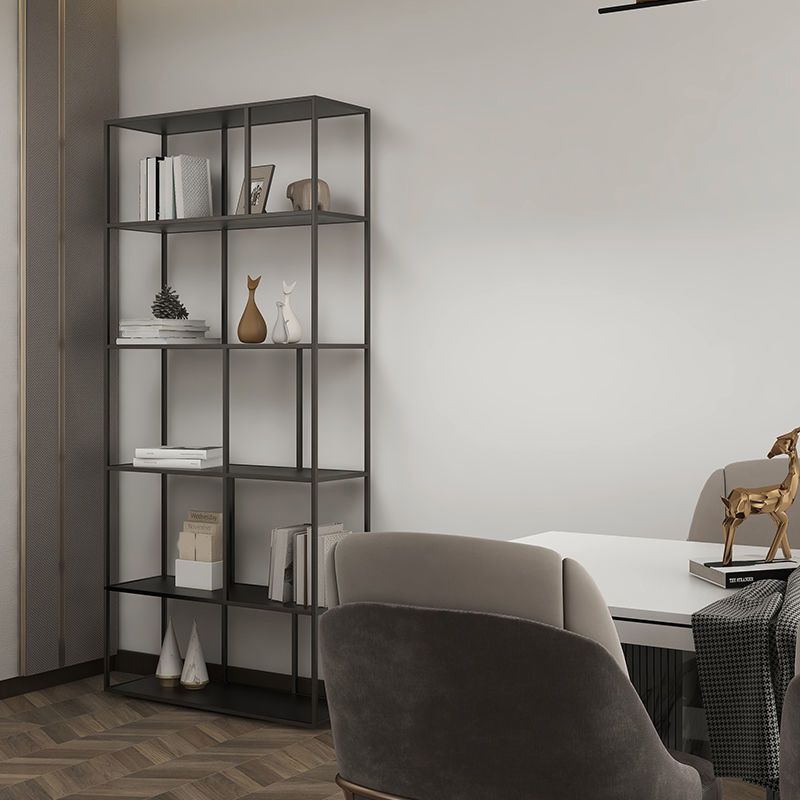 Contemporary Iron Open Etagere Bookshelf Multi Shelf Vertical Bookcase for Study Room Clearhalo 'Bookcases' 'furn' 'furn_bookcases' 'Furniture' 'furniture_bookcases' 'Office Furniture' 1200x1200_6e9f764e-7de6-43dc-bb62-de814bd62e90