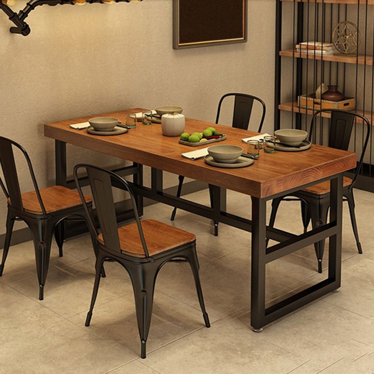 Industrial Rectangle Dining Room Table Pine Solid Wood Table with Trestle Base Clearhalo ' dining_table' 'Dining Tables & Seating' 'Dining Tables' 'furn' 'furn_dining_table' 'Furniture' 'furniture_dining_table' 'Kitchen & Dining Furniture' 'kitchen&dining_furn' 'kitchen' 'kitchen_dining_table' 1200x1200_6e9ff5af-626e-4155-a88e-14e5dcfd568e