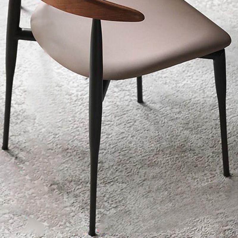 Metal Industrial Side Chair with Black Legs Metallic Finish Indoor Dining Chair