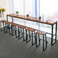 Glam Rectangle Pub Table Set 1/2/3/7 Pieces Pine Wood Top Bar Table with Metal Stools Clearhalo 'Bar Furniture' 'furn' 'furn_home_bar_bar_sets' 'Furniture' 'Home Bars & Bar Sets' 'home_bar_bar_sets' 'Kitchen & Dining Furniture' 1200x1200_6ea07e57-ed4e-4e2e-a485-ee0db4f779f7