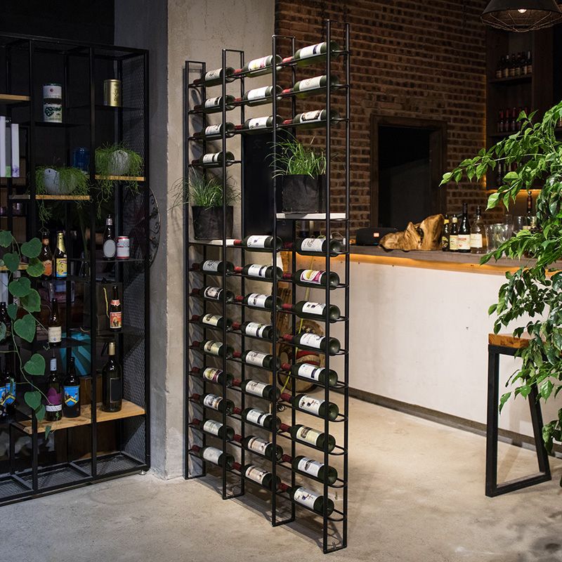 Metal Floor Wine Rack Bottle Black Modern Bottle Holder for Kitchen Clearhalo 'furn' 'furn_wine_racks' 'Furniture' 'Kitchen & Dining Furniture' 'Wine Racks' 'wine_racks' 1200x1200_6ea14728-d61b-4f75-8017-853542ef2eb7