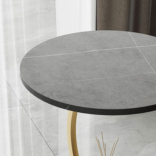 End Table with Storage and Shelf Modernist Slate Abstract Side Table
