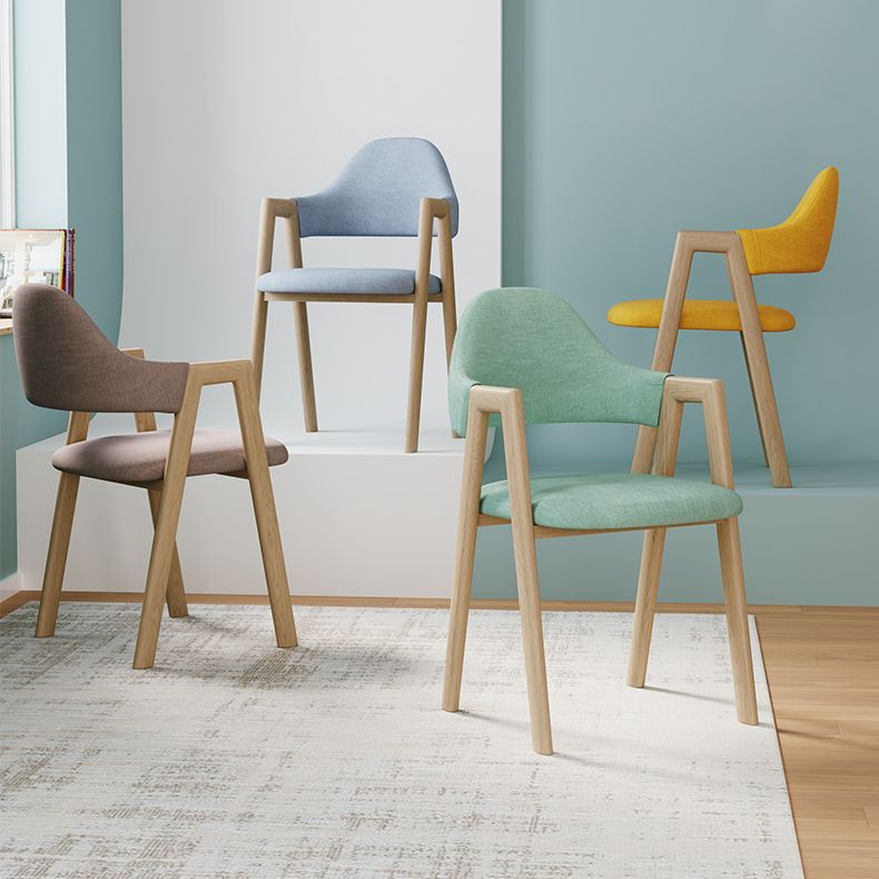 Nordic Fabric Dining Side Chair with Metal Base 33"H Open Back Dining Side Chair for Restaurant Clearhalo ' kitchen&dining_furn' 'Dining Chairs' 'Dining Tables & Seating' 'dining_chair' 'furn' 'furn_dining_chair' 'Furniture' 'furniture_dining_chair' 'Kitchen & Dining Furniture' 'kitchen' 1200x1200_6ea2556f-cb90-4fe9-946c-377dd32bce24