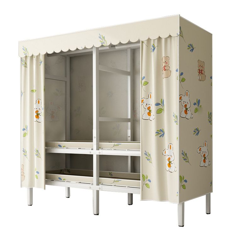 モダンな自立型メタルフレームワードローブ折りたたみ可能なワードローブ付き衣服棒