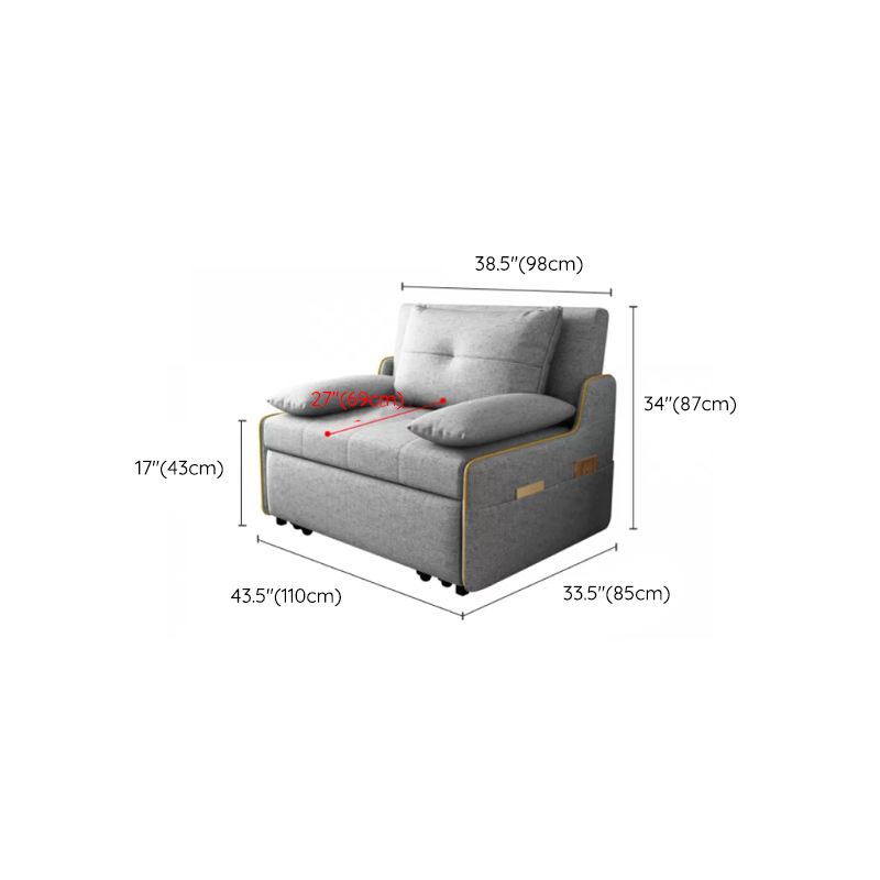 STOCK FUTON in futon e materasso in tessuto moderno grigio con cuscini