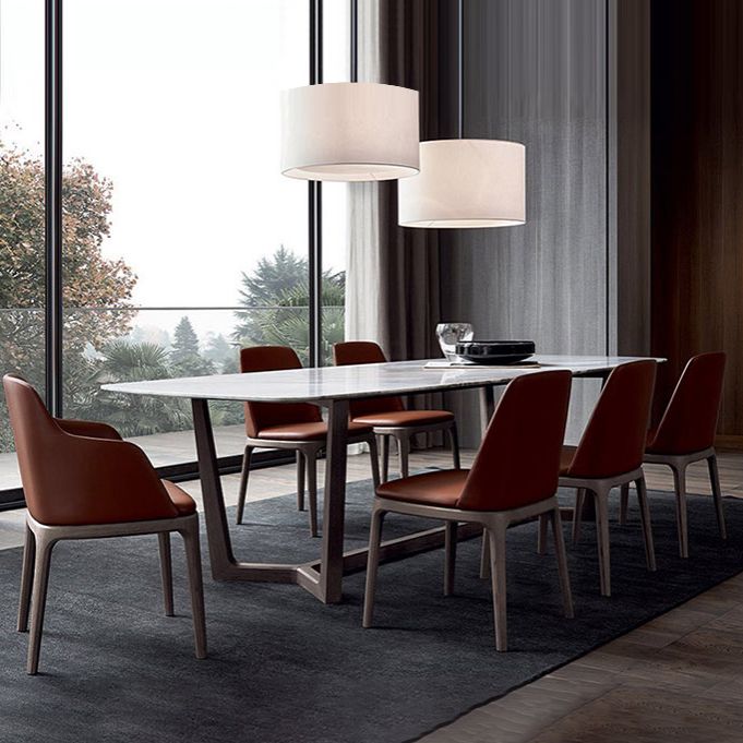 Industrial Leather Home Side Chair Matte Finish Parsons Dining Chair Clearhalo ' kitchen&dining_furn' 'Dining Chairs' 'Dining Tables & Seating' 'dining_chair' 'furn' 'furn_dining_chair' 'Furniture' 'furniture_dining_chair' 'Kitchen & Dining Furniture' 'kitchen' 1200x1200_6ea41c2c-3de6-4bb2-93ee-7724ace1bac5